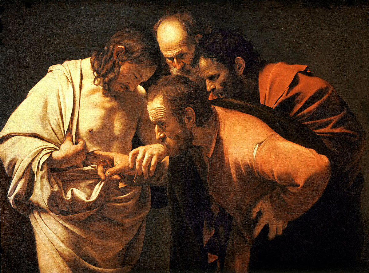 Caravaggio "Incredulity of Saint Thomas" Oil Painting Reproduction, Framed Wall Art | BoselliArt hand-painted oil painting