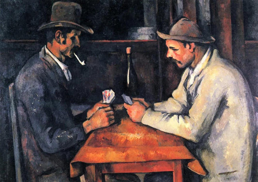 Cezanne "The Card Players" Oil Painting Reproduction, Framed Canvas Wall Art | BoselliArt hand-painted oil painting