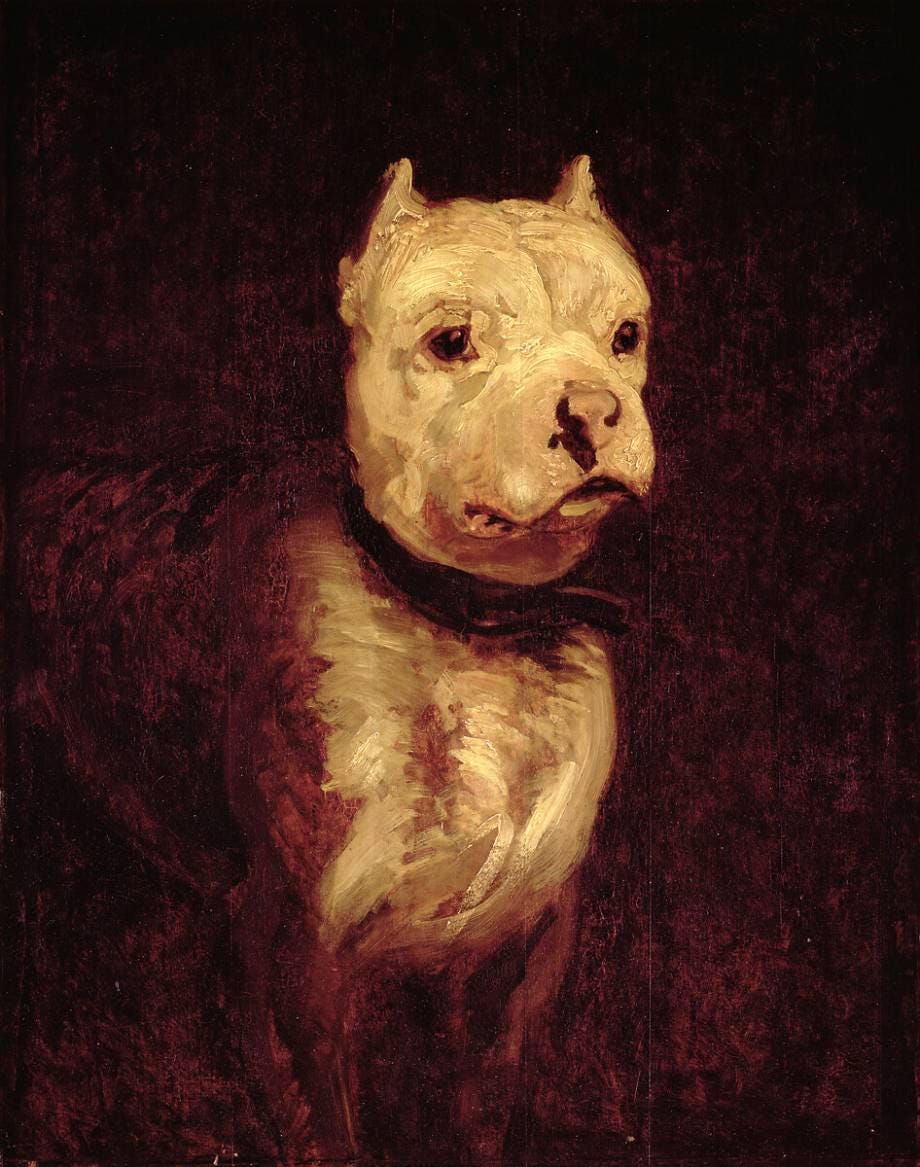 Gericault Bulldog Portrait, Oil Painting Reproduction, Living Room Wall Art | BoselliArt hand-painted oil painting