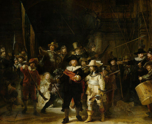 Rembrandt's The Night Watch, Oil Painting Reproduction, Framed Canvas Art | BoselliArt hand-painted oil painting
