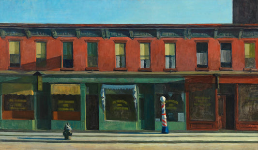 Edward Hopper Early Sunday Morning Oil Painting Reproduction, Framed Canvas Wall Art | BoselliArt hand-painted oil painting