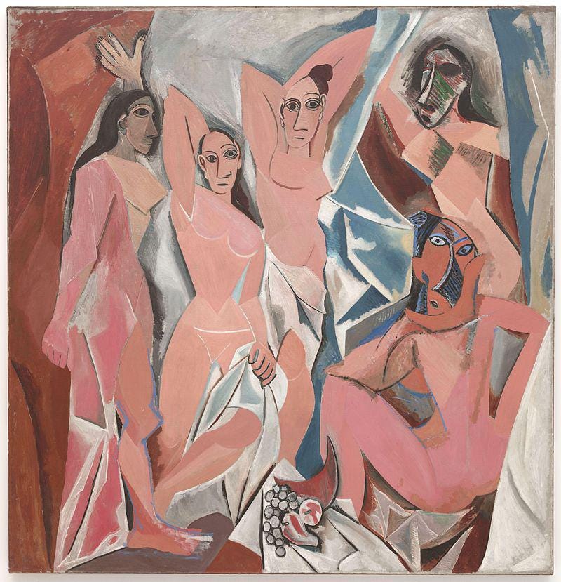 Picasso Les Demoiselles d'Avignon Oil Painting Reproduction, Cubism Wall Art | BoselliArt hand-painted oil painting