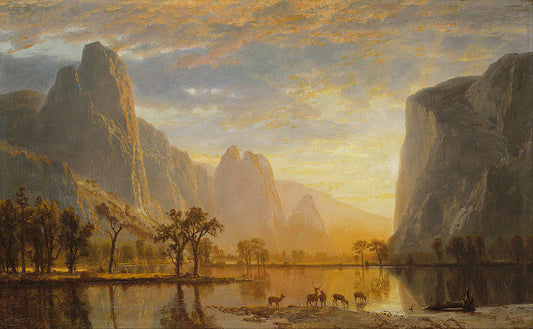 Albert Bierstadt Valley of Yosemite Oil Painting Reproduction, Landscape Wall Art | BoselliArt hand-painted oil painting