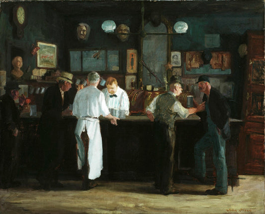 McSorley's Bar Oil Painting Reproduction, John Sloan Canvas Art, Framed Wall Decor | BoselliArt hand-painted oil painting