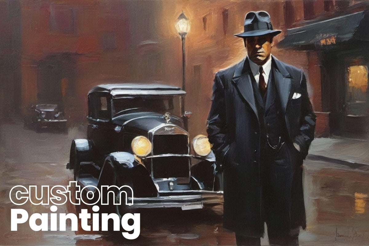 Custom Mafia Oil Painting, Personalized Gangster Portrait on Canvas | artwork image 3