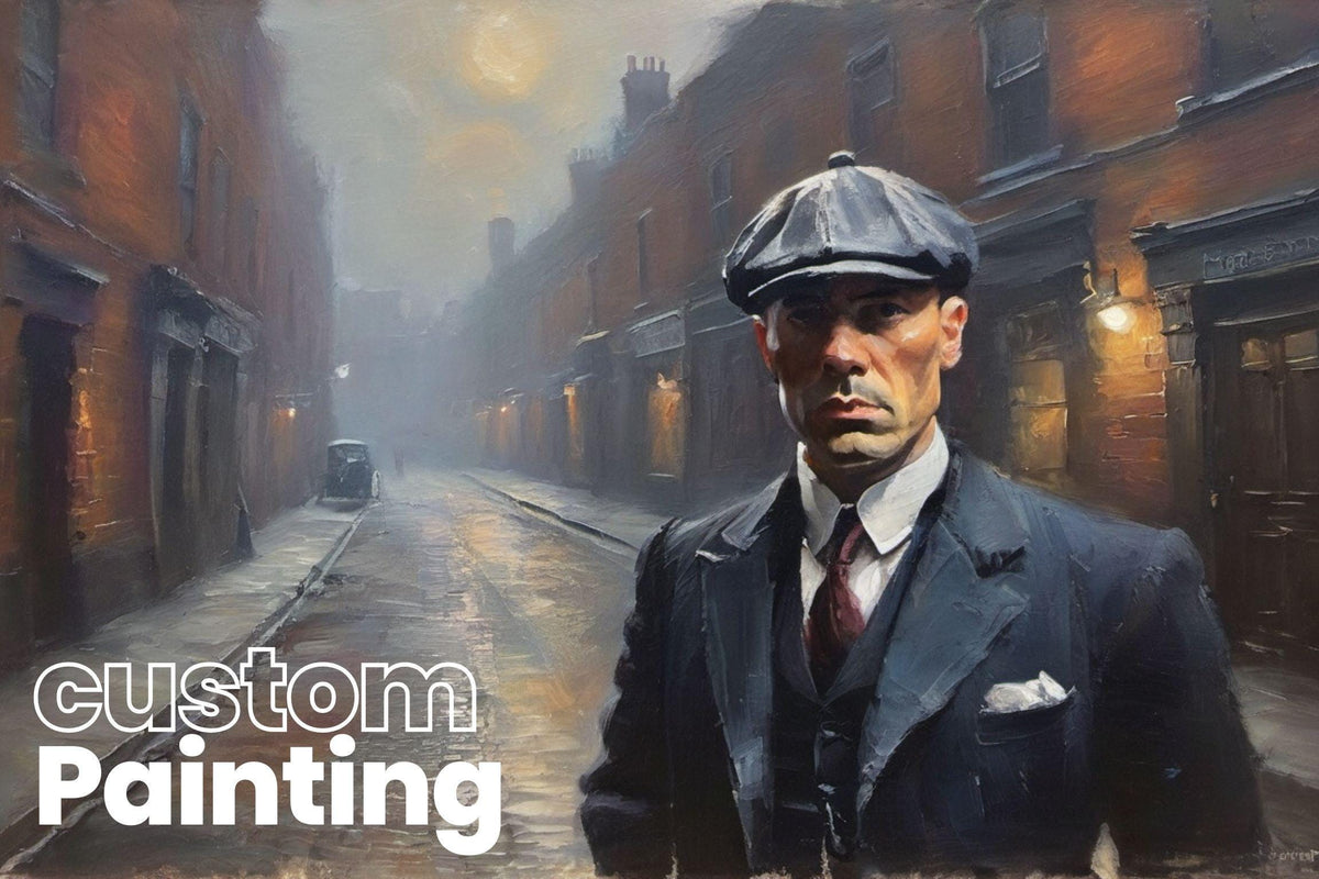 Custom Mafia Oil Painting, Personalized Gangster Portrait on Canvas | BoselliArt hand-painted oil painting