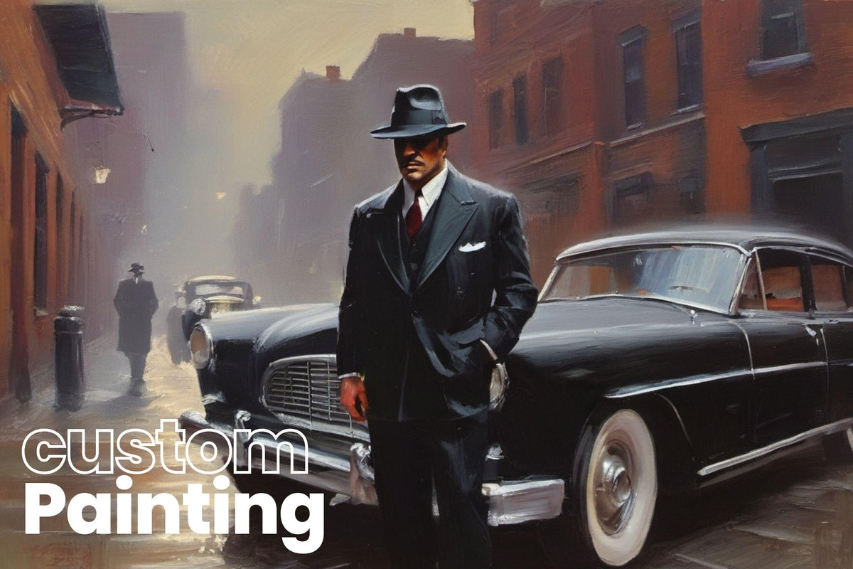 Custom Mafia Oil Painting, Personalized Gangster Portrait on Canvas | artwork image 6