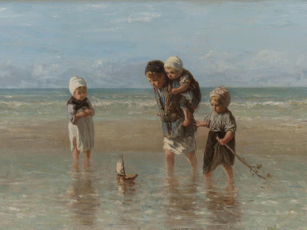 Jozef Israëls Children of the Sea, Oil Painting Reproduction, Framed Wall Art | BoselliArt hand-painted oil painting