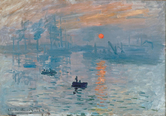 Monet Impression Sunrise Oil Painting Reproduction, Impressionism Wall Art | BoselliArt hand-painted oil painting