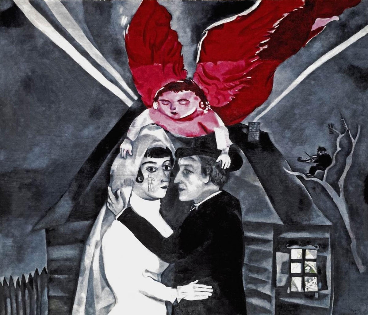 Marc Chagall Wedding Oil Painting Reproduction, Modern Home Decor Wall Art | BoselliArt hand-painted oil painting