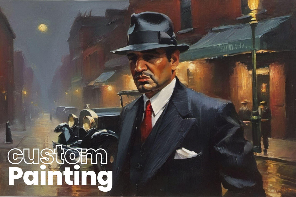 Custom Mafia Oil Painting, Personalized Gangster Portrait on Canvas | artwork image 7