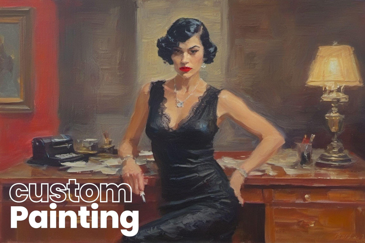 Custom Mafia Oil Painting, Personalized Gangster Portrait on Canvas | artwork image 2