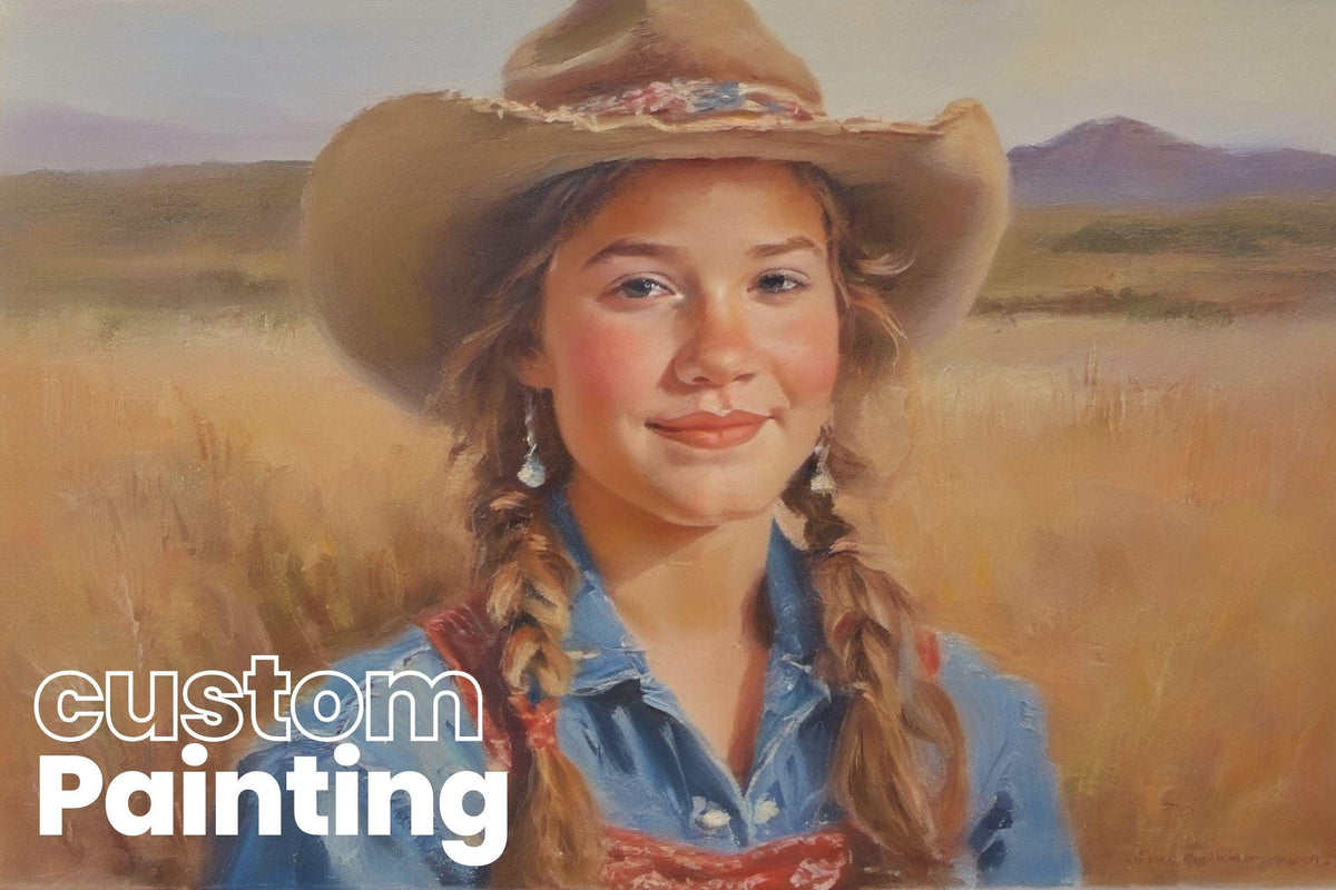 Custom Cowboy Oil Painting on Canvas, Western Portrait Art | artwork image 4
