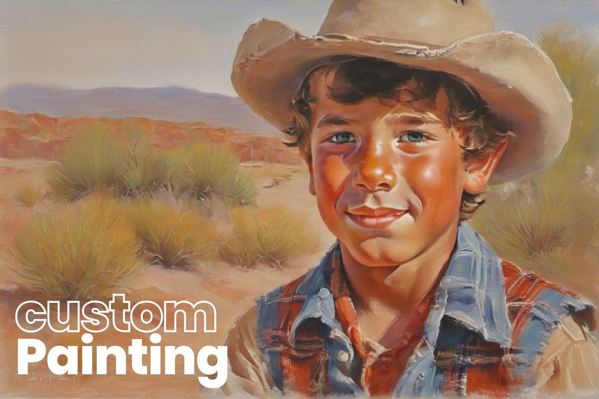 Custom Cowboy Oil Painting on Canvas, Western Portrait Art | artwork image 3