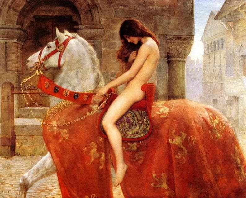 Lady Godiva Oil Painting Reproduction, Baroque Wall Art | BoselliArt hand-painted oil painting