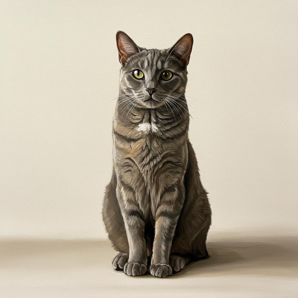 Custom Cat Portrait Painting, Hand-Painted Oil on Canvas, Pet Memorial Gift | artwork image 3
