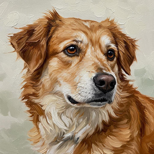 Custom Pet Portrait Painting, Hand-Painted Dog Memorial on Canvas | BoselliArt hand-painted oil painting