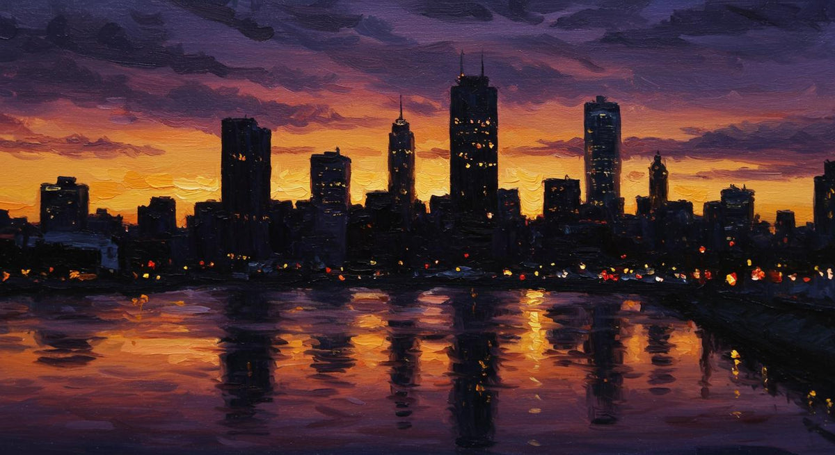 Custom Cityscape Oil Painting, Personalized Urban Landscape Art | artwork image 2