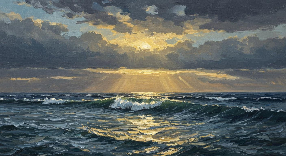 Custom Seascape Painting, Hand-Painted Coastal Oil Artwork on Canvas | artwork image 4