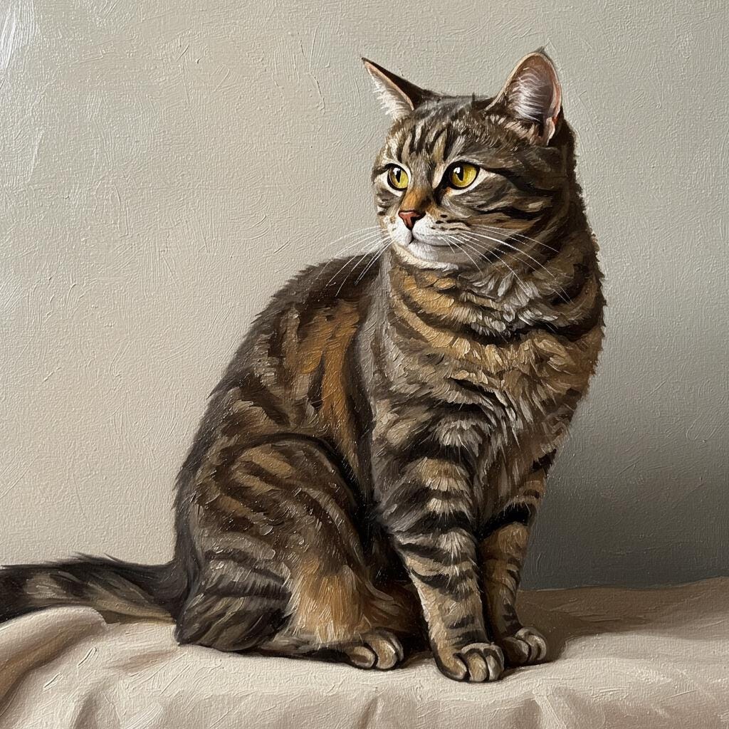 Custom Cat Portrait Painting, Hand-Painted Oil on Canvas, Pet Memorial Gift | artwork image 2