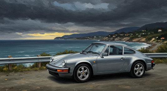 Custom Car Oil Painting on Canvas, Classic Automobile Art | BoselliArt hand-painted oil painting