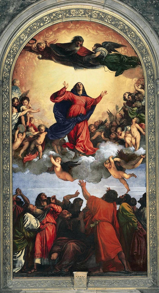 Titian Assumption of the Virgin Oil Painting Reproduction, Hand-Painted Canvas Wall Art | BoselliArt hand-painted oil paintin