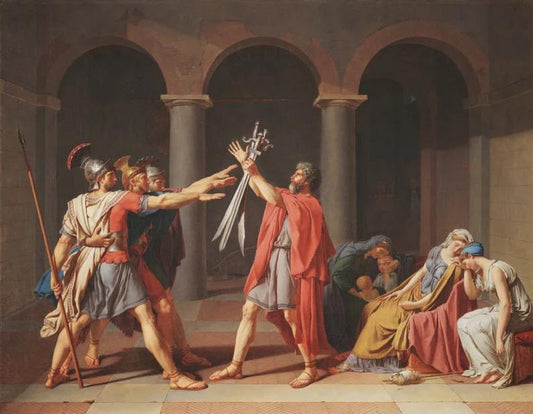 Oath of the Horatii Oil Painting Reproduction, Neoclassical Wall Art | BoselliArt hand-painted oil painting