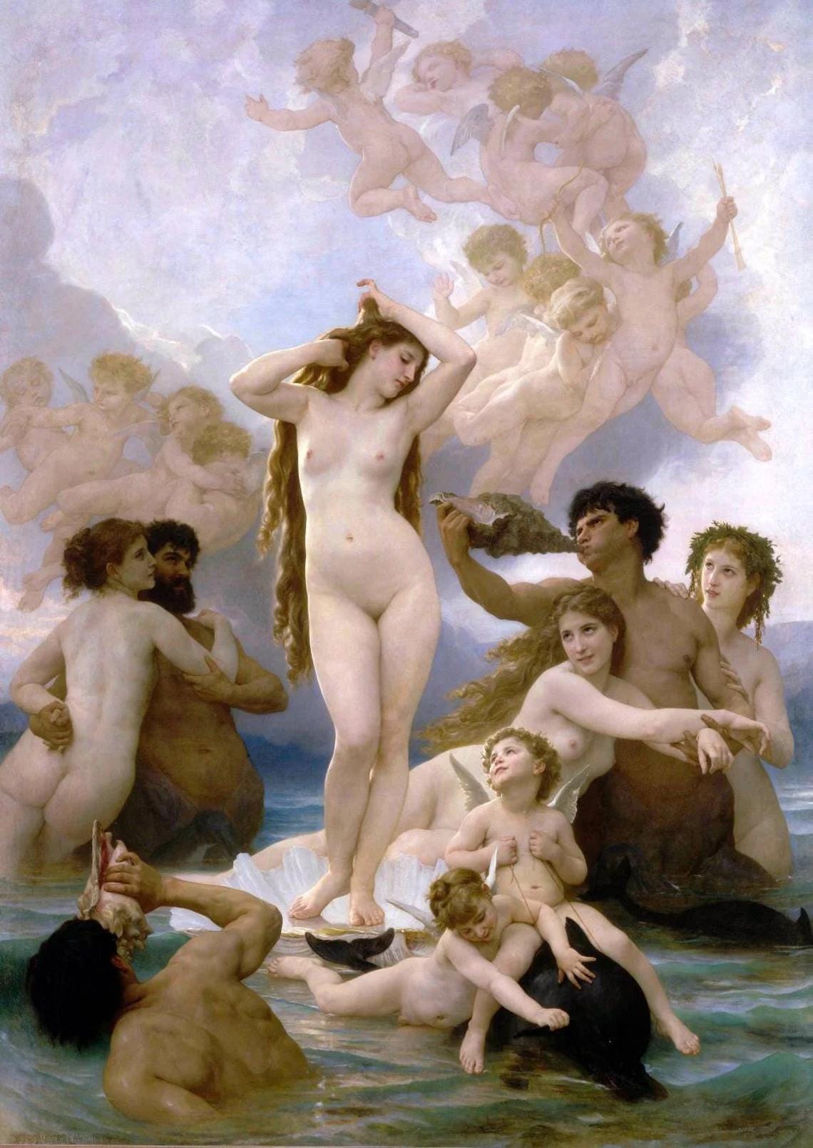 Birth of Venus Oil Painting Reproduction, Romantic Mythology Wall Art | BoselliArt hand-painted oil painting