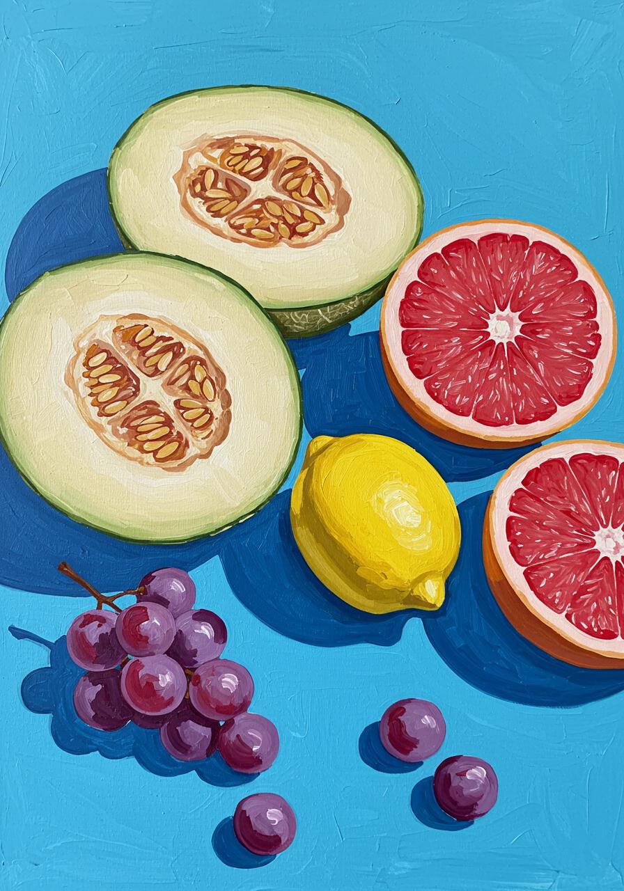 Original Fruit Oil Painting, Colorful Kitchen Still Life on Canvas | BoselliArt hand-painted oil painting