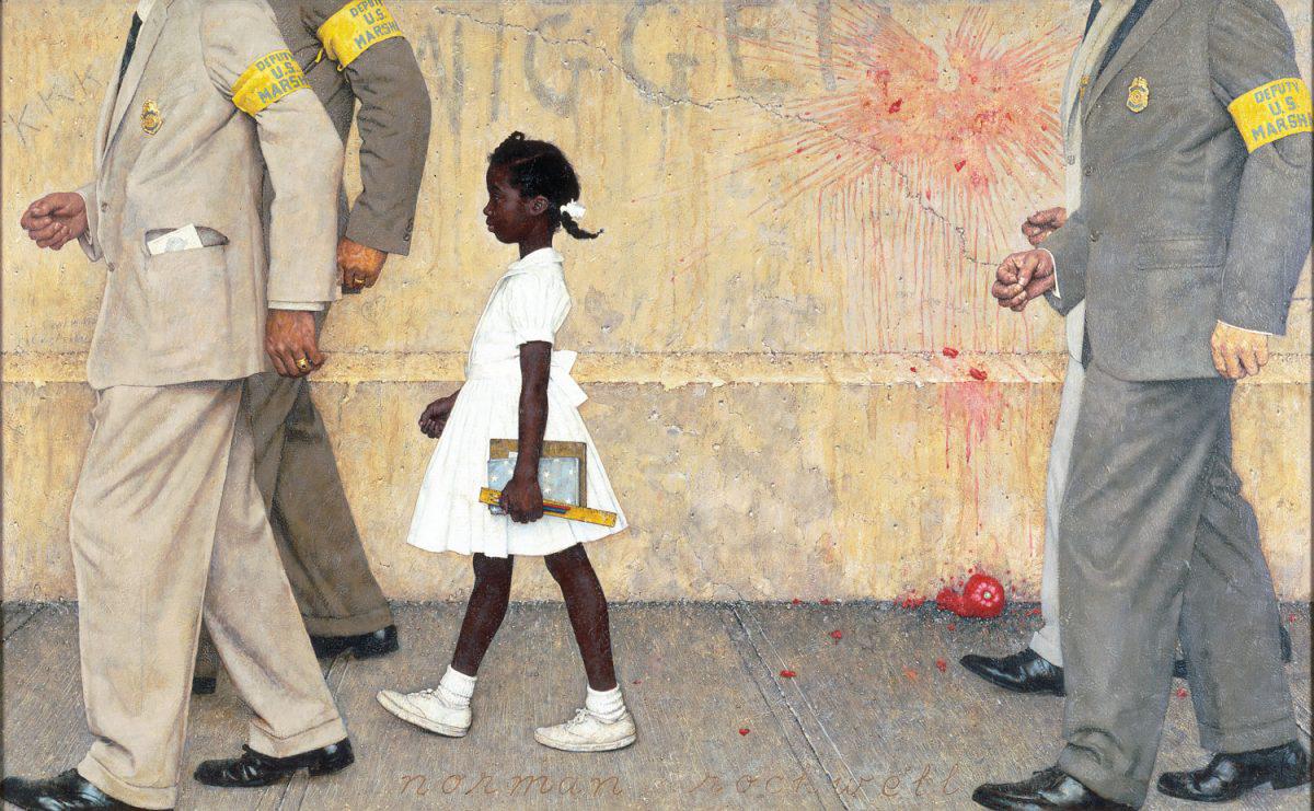 Norman Rockwell The Problem We All Live With Painting Reproduction, Civil Rights Art | BoselliArt hand-painted oil painting
