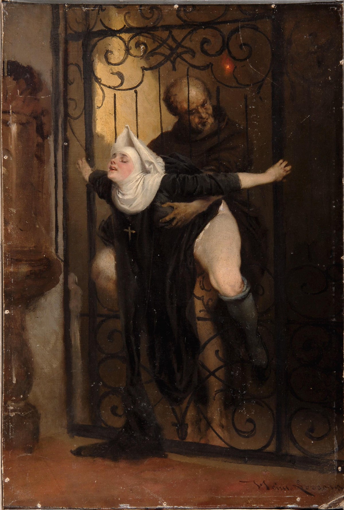 The Sin Painting, Heinrich Lossow Hand Painted Oil Reproduction, Oil on Canvas, Museum Quality Classic Nude Art | BoselliArt 